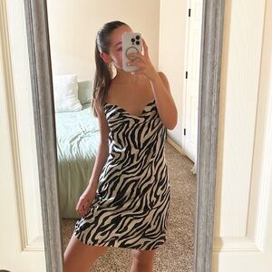 h&m zebra print dress